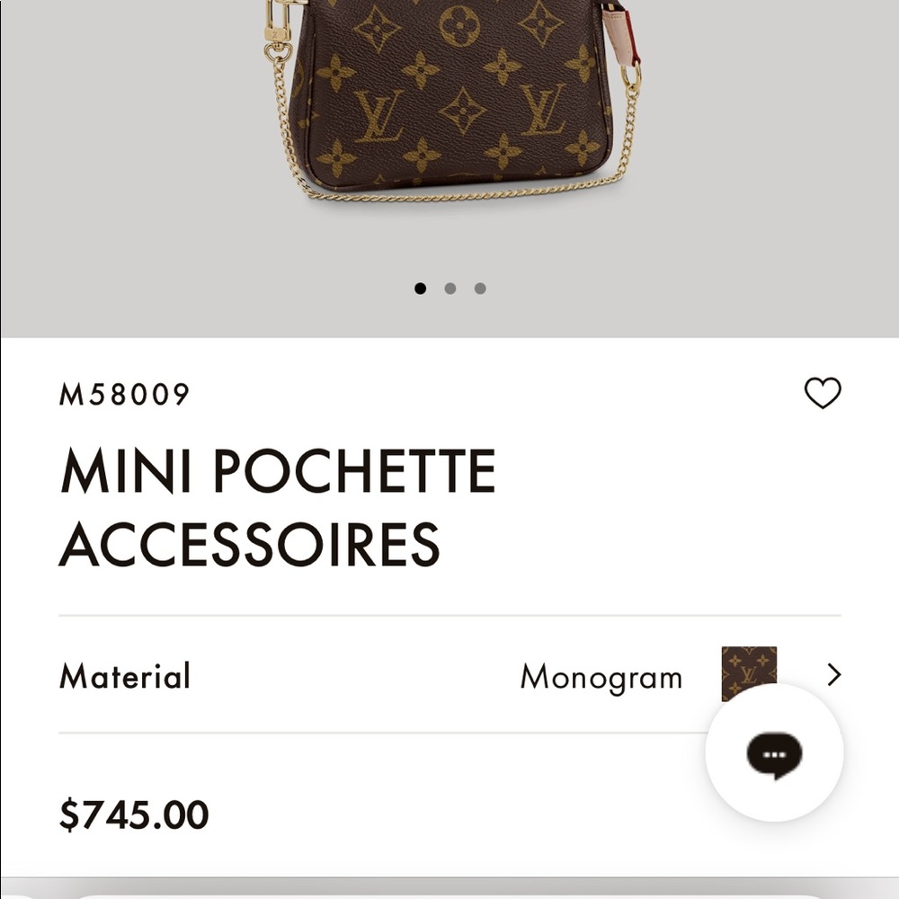 Louis Vuitton mini pouchette hard to find made in France retail$750 before tax